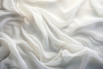 Fototapeta premium Billowing White: Soft Waves on Abstract Cloth Background
