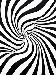 Black and White Psychedelic Wall Art: Complexity Unveiled in Simplicity