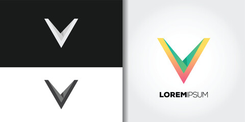 colorful letter v logo