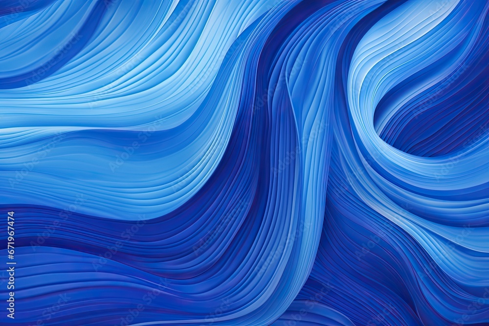 Poster cobalt pulse: abstract blue wave-like pattern digital image
