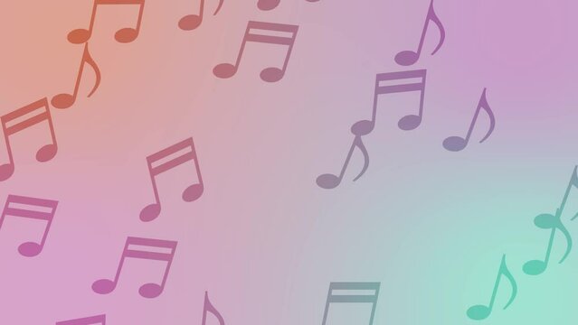 CG of pastel-colored background including music note object
