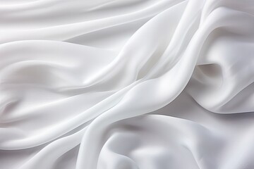 Obraz premium Soft Waves on Cotton: White Cloth Canvas for Background