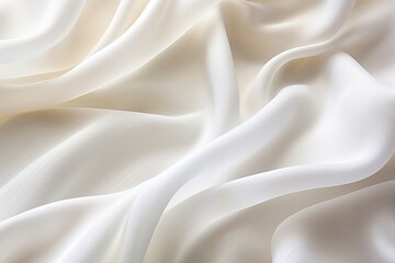 Obraz premium Cotton Canvas Bliss: Soft Waves Unfurl on White Cloth Background