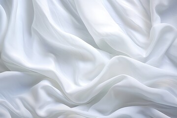 Obraz premium Soft Waves on White Cloth Background - Luxurious Cotton Canvas Imagery