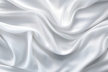 Cotton Undulation: Abstract Soft Waves on White Cloth Background