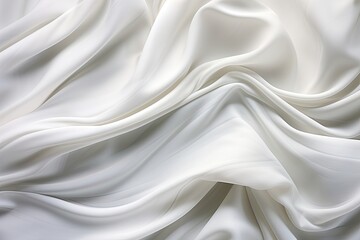 Cotton Undulation: White Cloth Background with Abstract Soft Waves