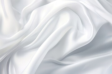 Fototapeta premium Crystal Breeze: White Cloth Abstract Background with Soft Waves