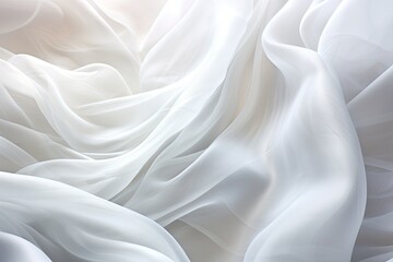 Obraz premium Crystal Cascade: Abstract Soft Waves in White Fabric Background