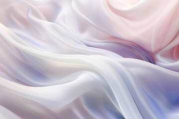 Crystal Charm: Abstract Soft Waves on White Background