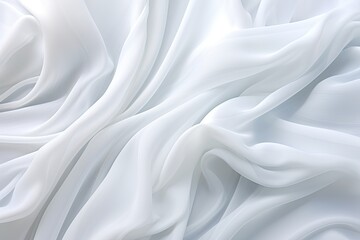 Crystal Charm: Abstract Soft Waves on White Cloth Background