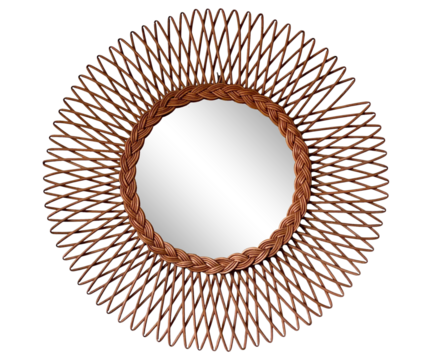 Image of Classic Vintage Sunburst Circle Mirror