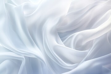 Fototapeta premium Crystal Veil: Abstract White Fabric Waves