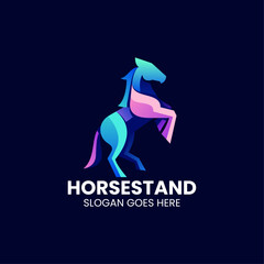 Vector Logo Illustration Horse Gradient Colorful Style