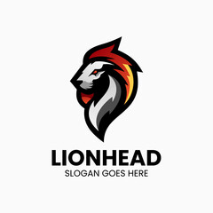 Vector Logo Illustration Lion Gradient Colorful Style