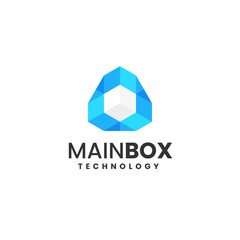 Vector Logo Illustration Main Box Simple Mascot Style