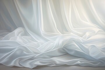 Draped Dream: Soft Waves on Abstract White Cloth