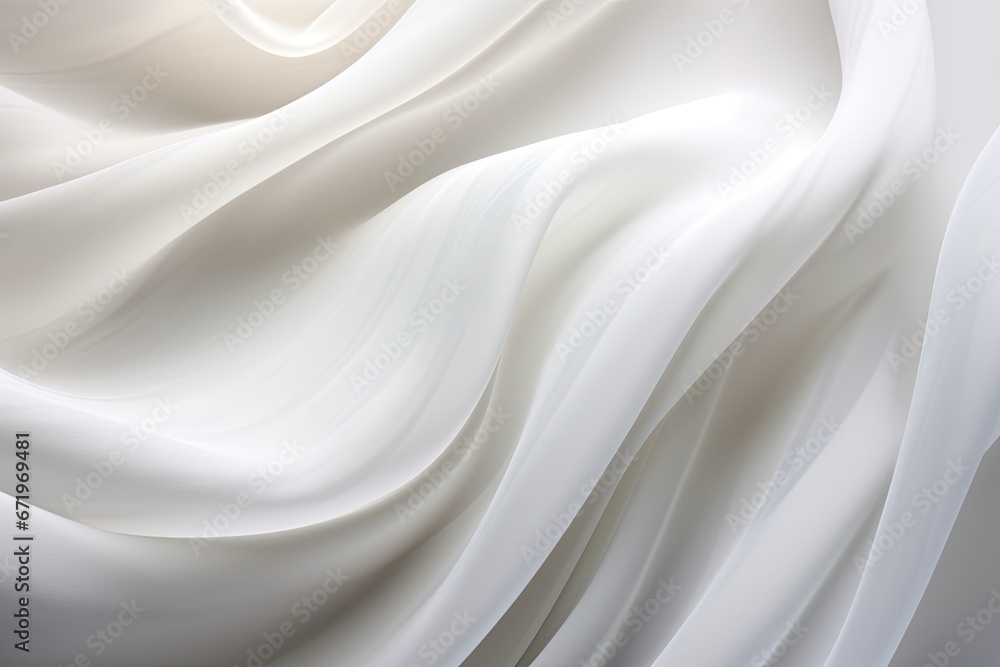 Poster fabric finesse: white cloth abstract with soft waves - a sublime visual tapestry.