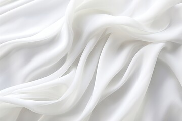 Obraz premium Fabric Finesse: Soft Waves on White Cloth - Abstract Image