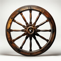 wheel old antique wooden vintage wood wagon cart rustic round retro carriage transportation country - obrazy, fototapety, plakaty