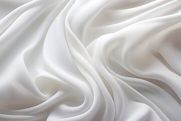 Obraz premium Fabric Flow: Abstract Waves - White Cloth Background