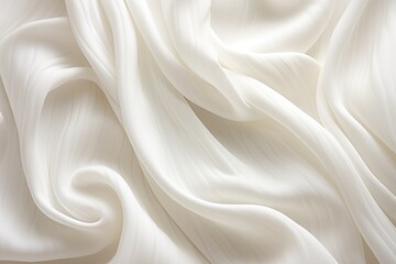 Fluffy Fabric: Soft Waves on White Cloth Background