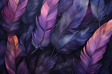 Feathered Nightfall: Abstract Black Feather Background