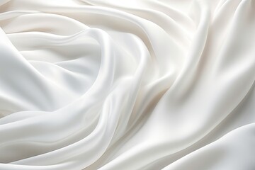 White Cloth Background with Fluffy Fabric and Soft Waves