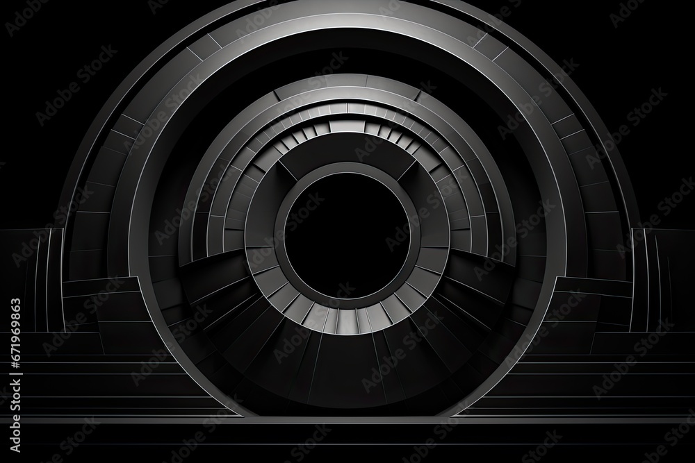 Aufkleber future facade: a mesmerizing concentric abstract architecture design