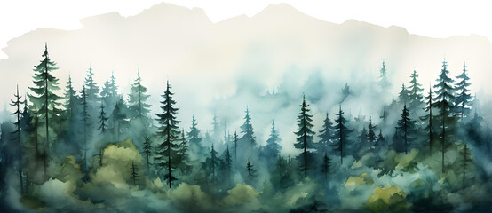 Ink style forest illustration 1
