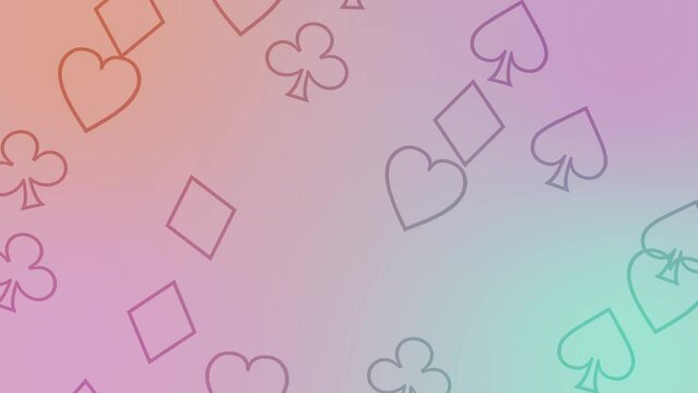 CG of pastel-colored background including playing cards shaped object