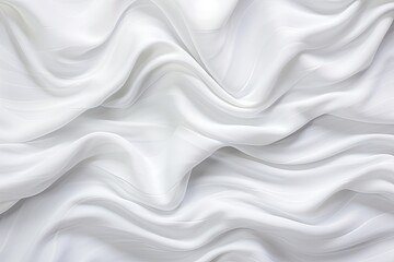 Abstract Icefall Ripples: Soft Waves of White Fabric Unveiling Future Backdrop
