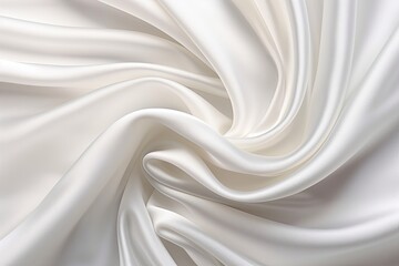 Icewind Satin: White Satin Silky Cloth with Crease Wavy Folds for Background