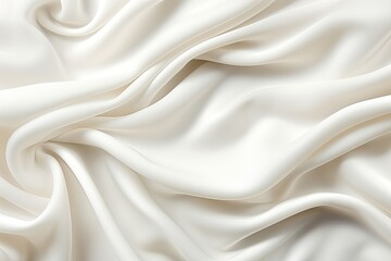 Naklejka premium Ivory Waves: Soft and Abstract White Cloth Background with Beautiful Waves