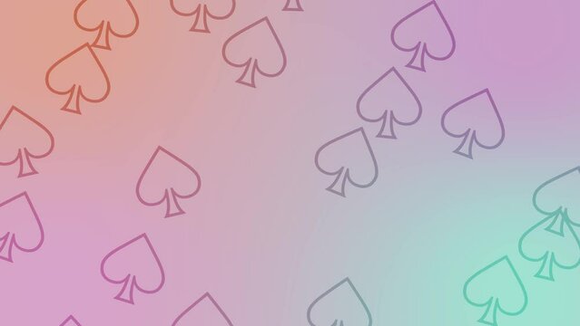CG of pastel-colored background including spade shaped object