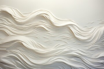 Lunar Cascade: White Cloth Background with Soft Waves and Abstract Design.