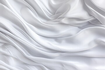 Fototapeta premium Lunar Silk: White Gray Satin Texture Panorama Background