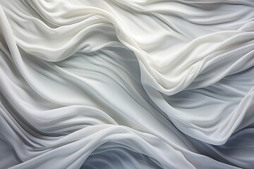 Moonlit Waves: A Serene White Cloth Background with Soft Waves