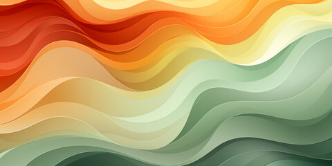 Obraz premium Abstract green orange yellow waving waves texture design illustration background