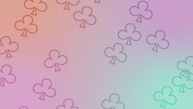 CG of pastel-colored background including clover shaped object