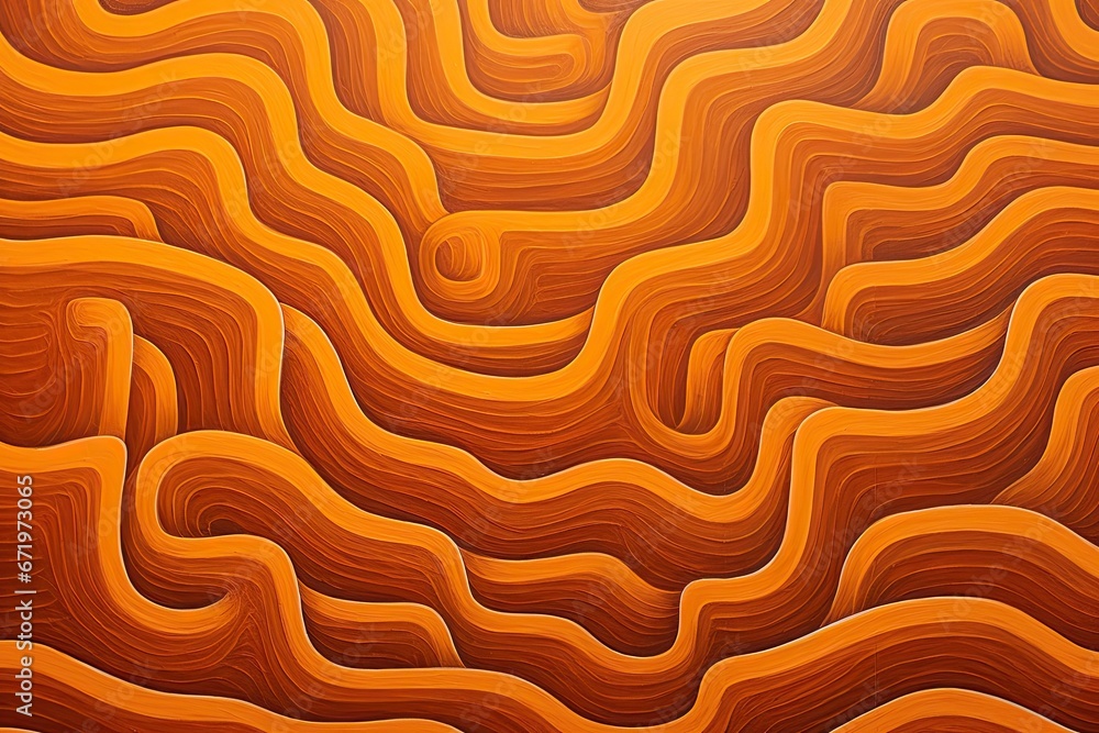 Poster dynamic orange labyrinth: abstract curved lines unleashing visual energy