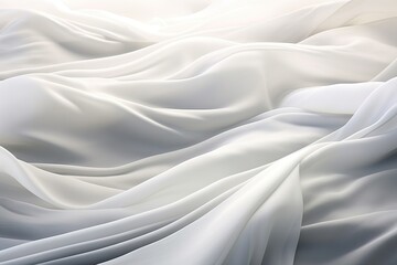 Obraz premium Panoramic Satin Landscape: Soft Blur on White Gray Silk Fabric