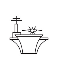 aircraft carrier icon vector best line icon.