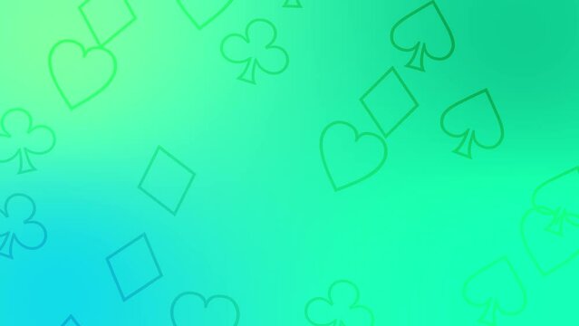 CG of green and cyan background including playing cards shaped object