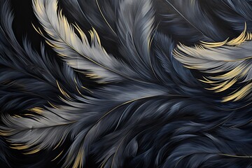 Plume Noir: Abstract Black Feather Background with a Unique Twist