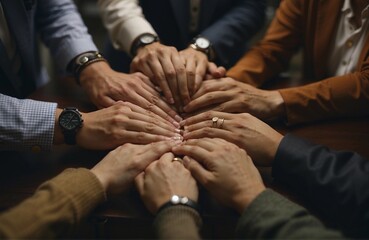 Fototapeta premium hand together creative agency business