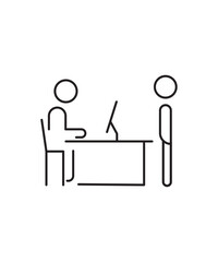 business people working together icon, vector best line icon.