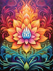 Fototapeta na wymiar Psychedelic Poster Art: Twist up Your Space with Decor