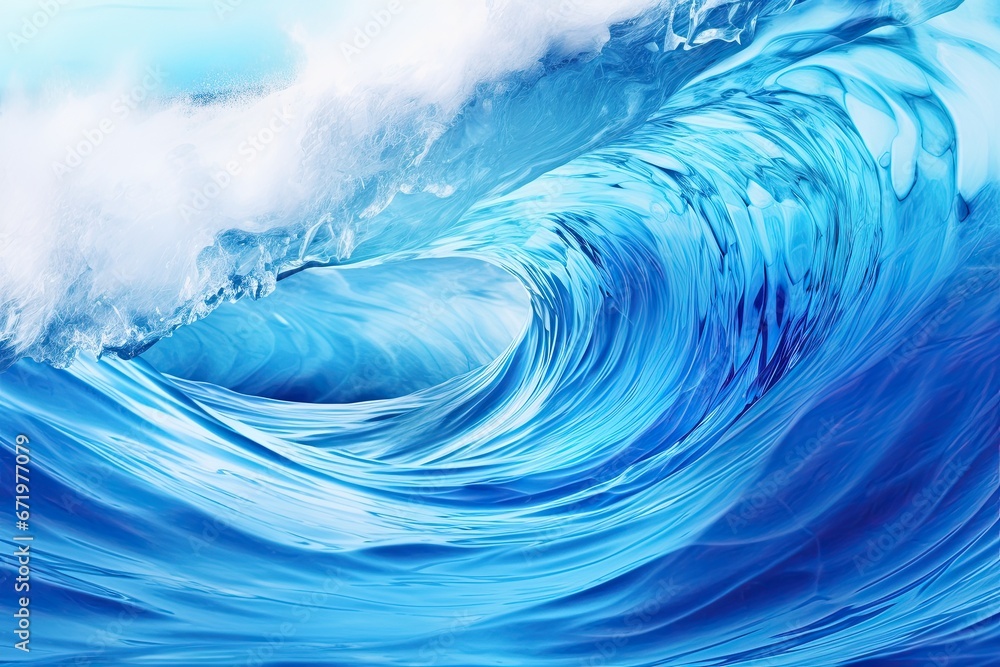 Poster sapphire currents: captivating blue abstract wave background with dynamic design element