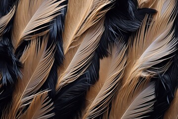 Sable Featherlight: Abstract Background with Black Feathers
