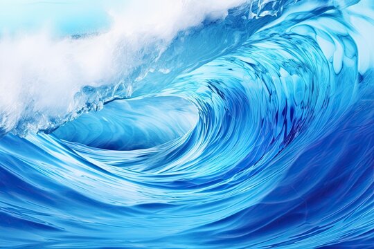 Sapphire Currents: Captivating Blue Abstract Wave Background with Dynamic Design Element